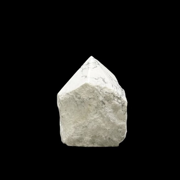 White Howlite Crystal, Generator Point, Rough Base, Polished Point, White Stone - Picture 3 of 10